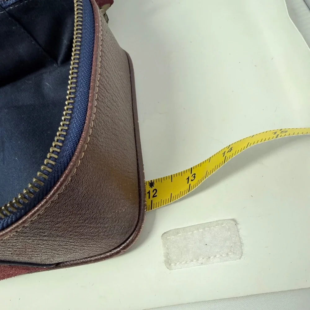 Schuler & Sons Anthropologie retro Burgundy Pebbled Leather Suede Doctor Bag